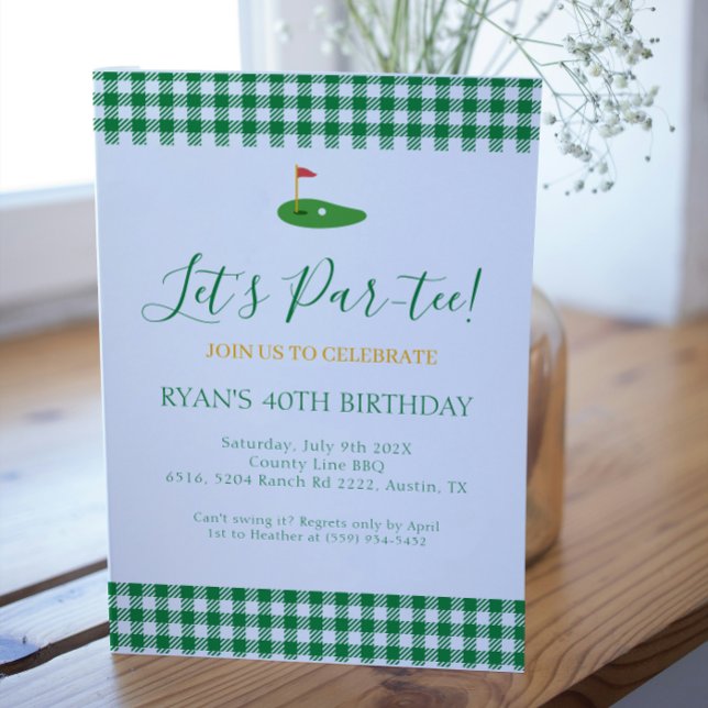 Magister Birthday Golf Theme for Older Vuxen Inbjudningar (Skapare uppladdad)