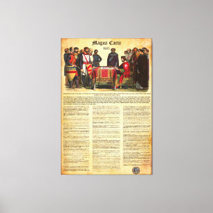 MAGNA CARTA 1215 - Engelsk text Canvastryck