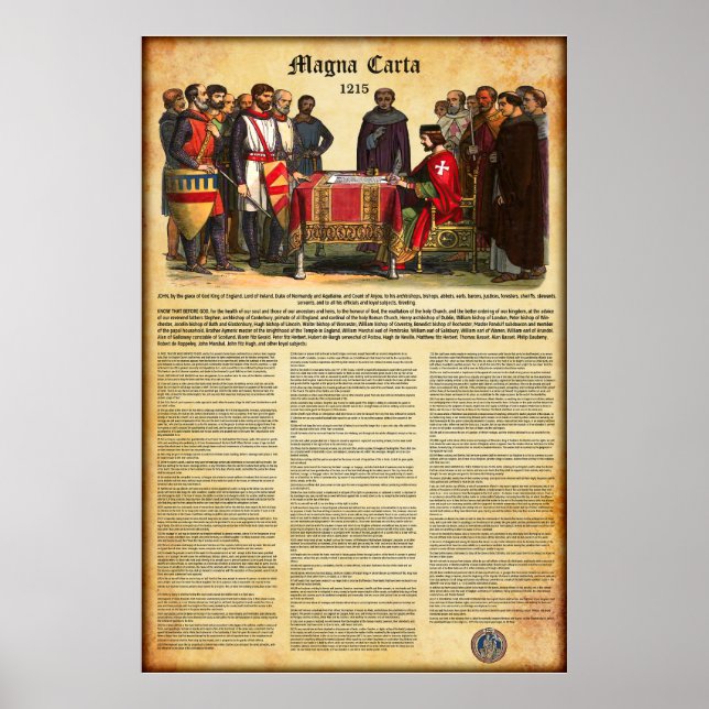 MAGNA CARTA 1215 - Engelsk text Poster (Framsidan)