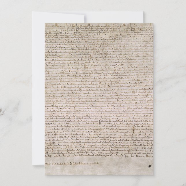 Magna Carta Exemplifikation från 1215 Cotton MS Inbjudningar (Framsida)