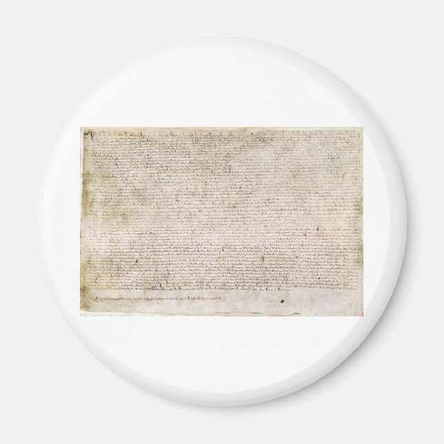Magna Carta från 1215 års stadga om friheter Magnet (Framsidan)