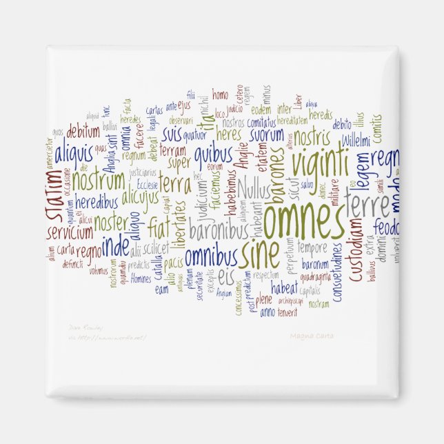 Magna Carta (latinsk) Magnet (Framsidan)
