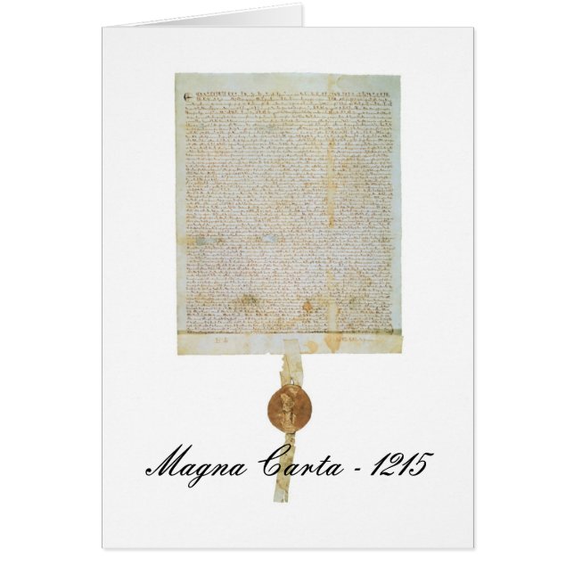 Magna Carta Libertatum - 1215 Hälsningskort (Framsidan)