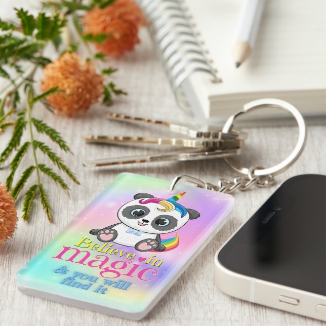 Magnesikonpanda på regnbågsbakgrund (Högra Framsidan)
