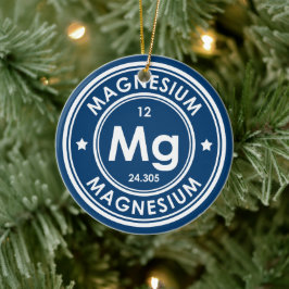 Magnesium Element Blå Keramisk Ornament