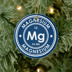 Magnesium Element Blå Keramisk Ornament