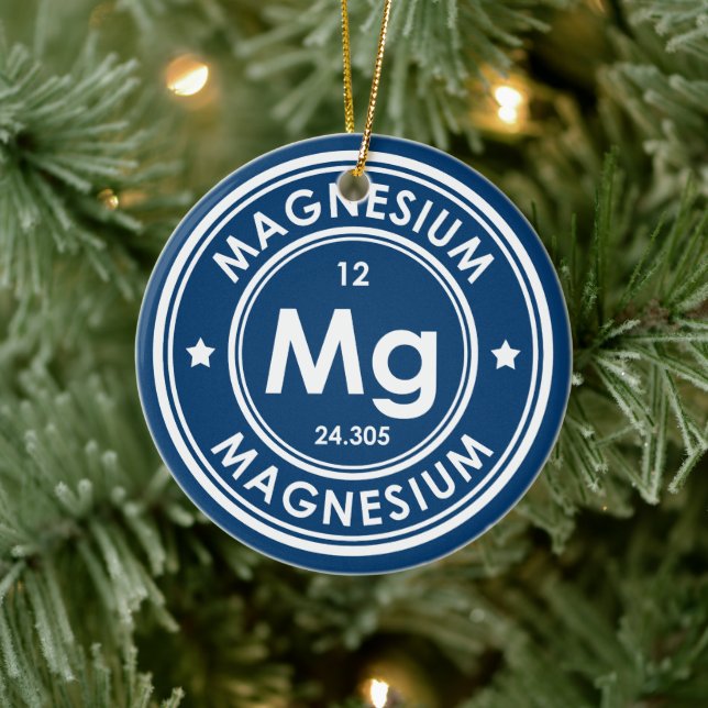 Magnesium Element Blå Keramisk Ornament (Träd)