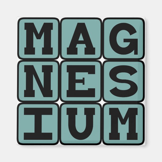 Magnesium, kemiskt element magnet (Framsidan)