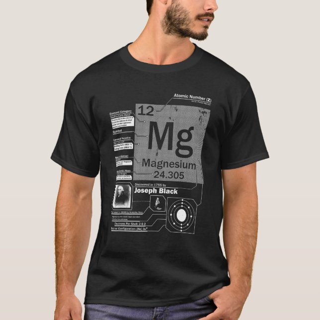 Magnesium Mg Inslag atomnummer 12 Science T Sh T Shirt (Framsida)