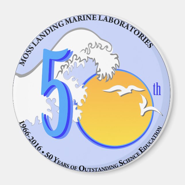 Magnet (3 tum runt): MLML 50:e vågen/sol (Framsidan)