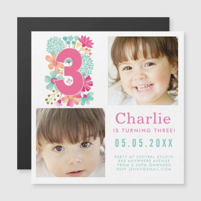 MAGNET 3rd Birthday Party Photo (Fram/baksida)