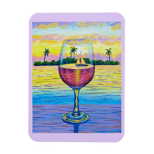 Magnet, A Glass of Vin, a World Away Magnet (Vertikal)