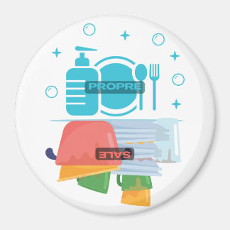 Magnet aimanté pour lave vaisselle ’Propre - Sale’