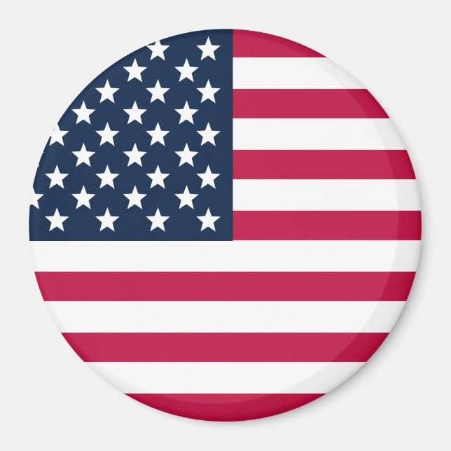 Magnet American Flagga Round (Framsidan)