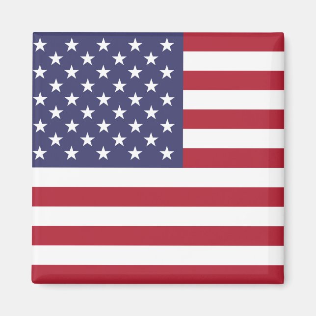 Magnet amerikanska United Stater USA flagga Square (Framsidan)