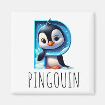 Magnet Animaux Rigolos Lettre P