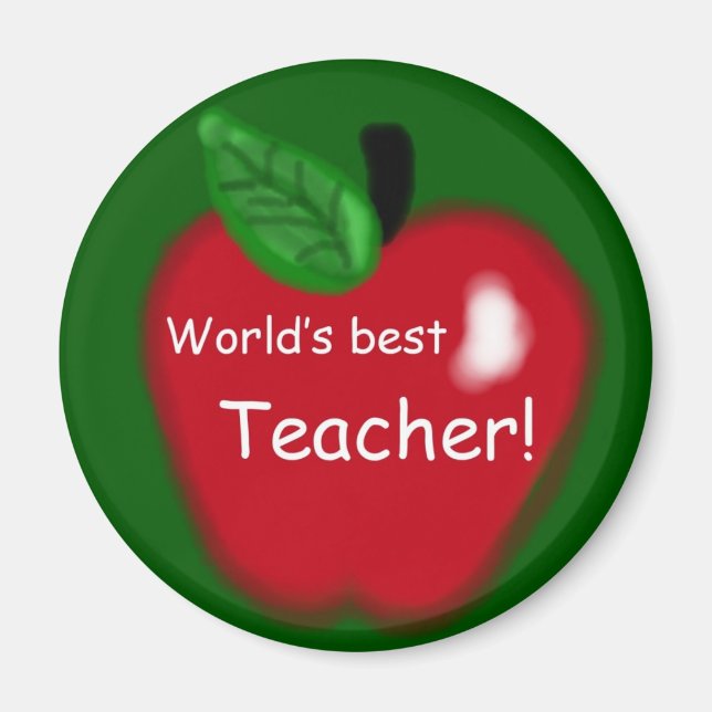 Magnet Apple "World's Best Teacher" (Framsidan)