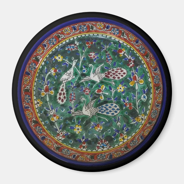 Magnet Armeniska keramiska fåglar och blommor (Framsidan)