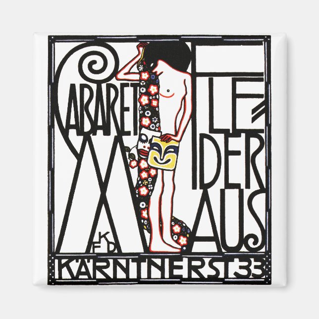 Magnet: Art nouveau - Cabaret Fledermaus Magnet (Framsidan)