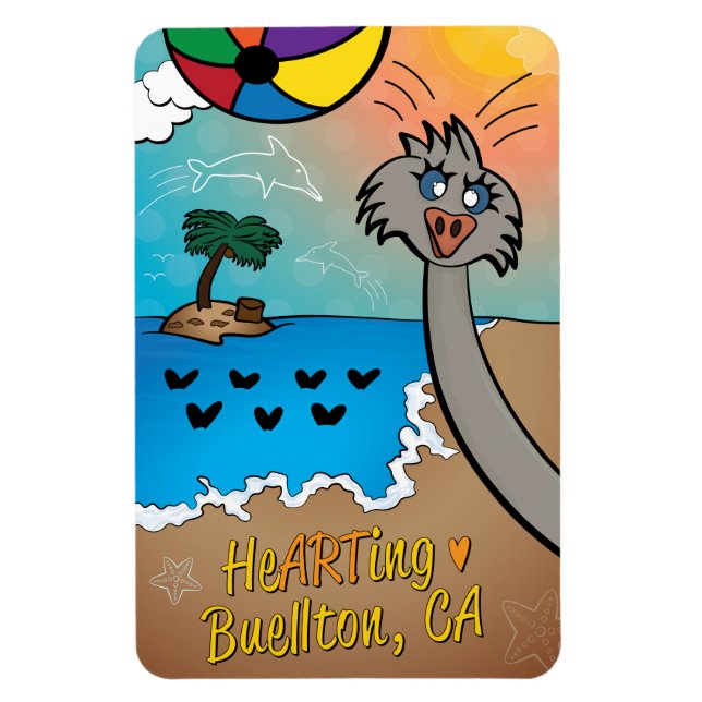 Magnet Art - Ostrich Photobomber - Buellton.Art (Vertikal)