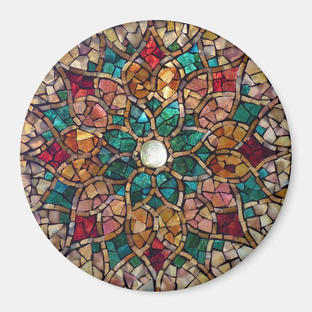 Magnet "Autumn Star" av glasmosaik (Framsidan)