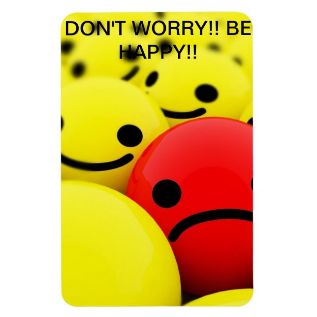 Magnet av en ledsen ansikte mitten i lycklig ansik (Vertikal)