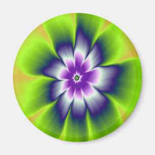 Magnet Blue-Grönt och Violet Daisy Flower