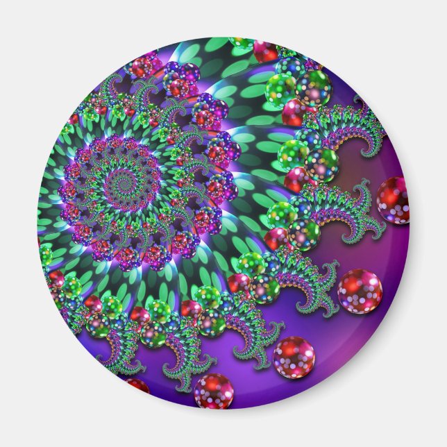 Magnet - Bokeh Fractal Lila Tercouise (Framsidan)