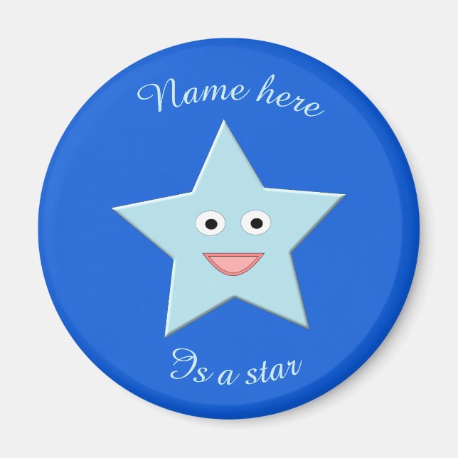 Magnet Bright Blue Firande Star (Framsidan)