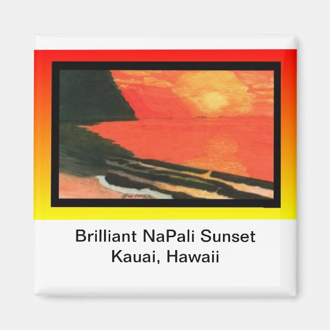 Magnet-Brilliant NaPali Sunset Magnet (Framsidan)