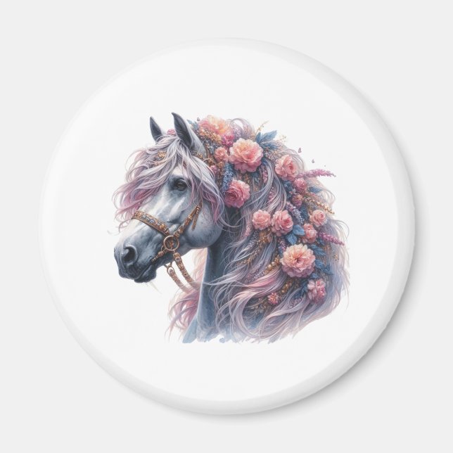 magnet cheval et fleurs (Framsidan)