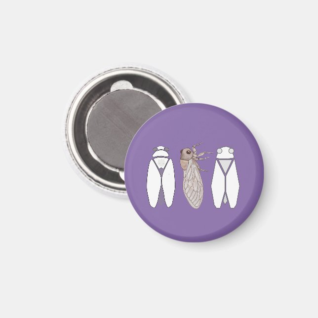 Magnet cigales de Provence, couleur lavande (Front/Back)