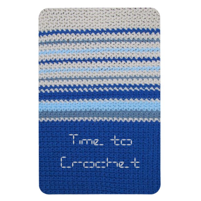 Magnet - Crochet Mönster i Blue Rand (Vertikal)