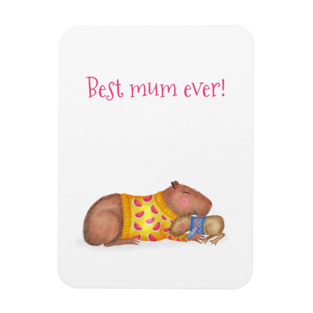 Magnet Cute Capybara "best morsa ever" (Vertikal)