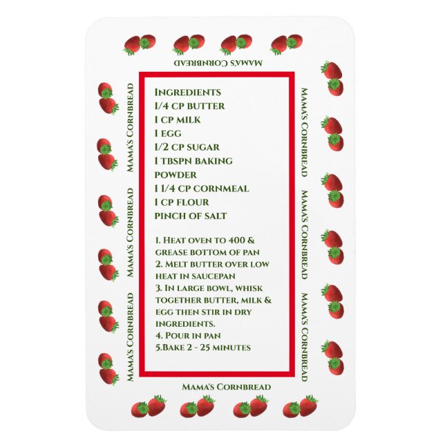 Magnet Cute Strawberry Recipe (Vertikal)