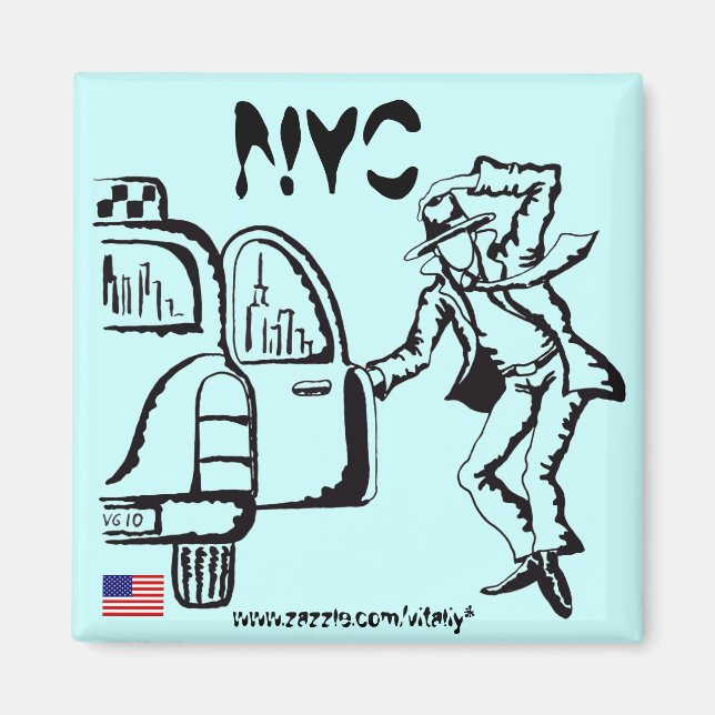 Magnet-design för coola av grafik i New York City Magnet (Framsidan)