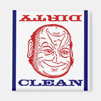 Magnet Dishwasher Man Clean Dirty optisk illusion