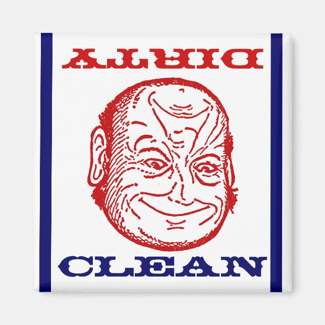 Magnet Dishwasher Man Clean Dirty optisk illusion (Framsidan)