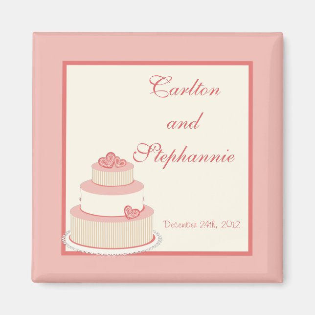 Magnet-favoriten Ro/Creme Bröllop Cake Magnet (Framsidan)