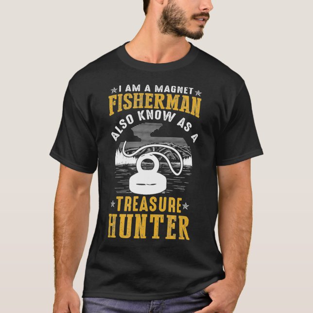Magnet Fisherman, även känd som Treasure Hunter Fi T Shirt (Framsida)