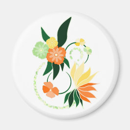 Magnet fleurs tropicales orange