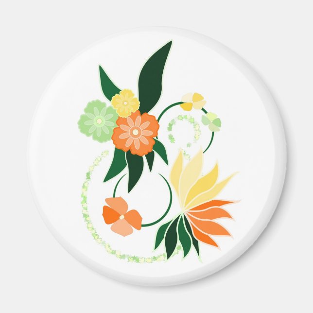 Magnet fleurs tropicales orange (Framsidan)