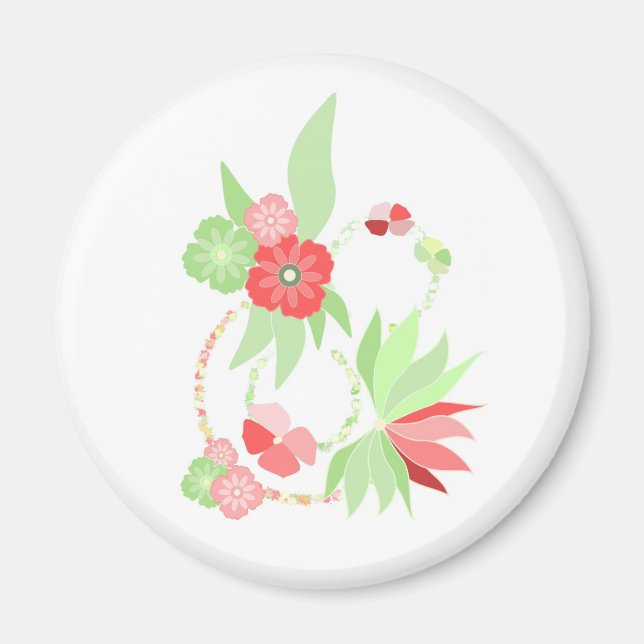 Magnet fleurs tropicales roses (Framsidan)