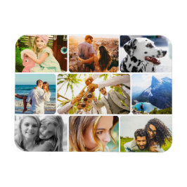 Magnet Flexible 9 Photo Template Round Collage