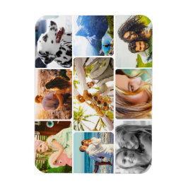 Magnet Flexible 9 Photo Template Round Collage