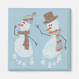 Magnet för 2 snögubbear