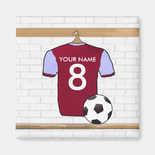 Magnet för anpassadefotbollskjorta (claret och