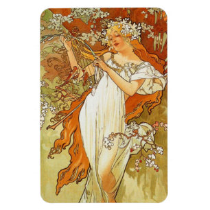 Magnet för art nouveauAlphonse Mucha vår