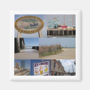 Magnet för Atlantic City fotoCollage