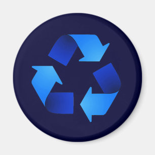 Magnet för blåttåtervinningsymbol